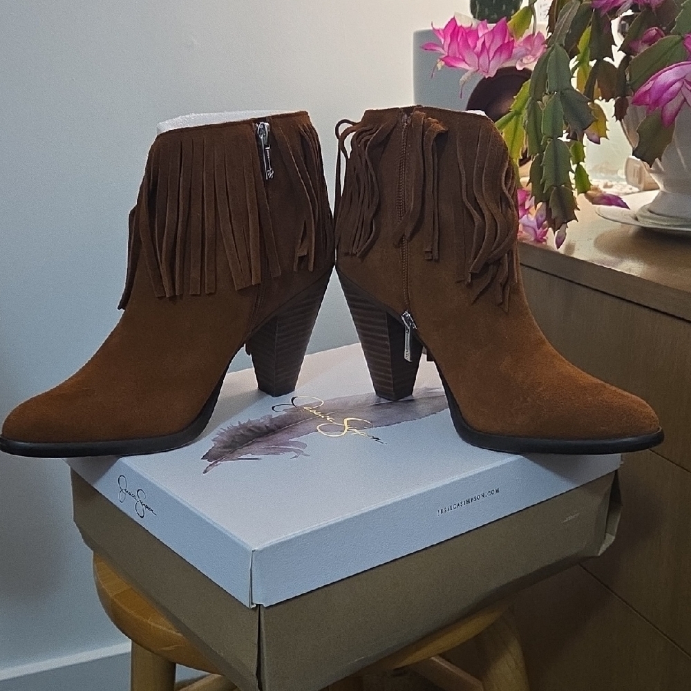 Womens Rust Suede Booties